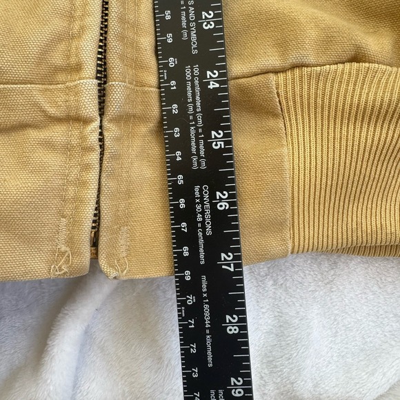 Vintage Carhartt Tan Hooded Jacket J06WET Quilted USA Union Made 2XL Year 1999 - Picture 6 of 13